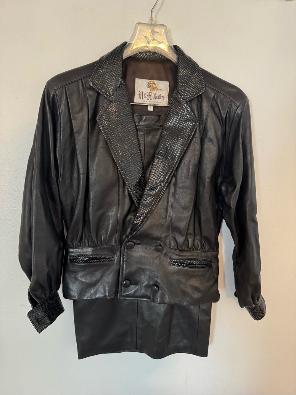 Vintage 80s H&H Leather Jacket And Skirt Black Women’s XS SEE DESCRIPTION